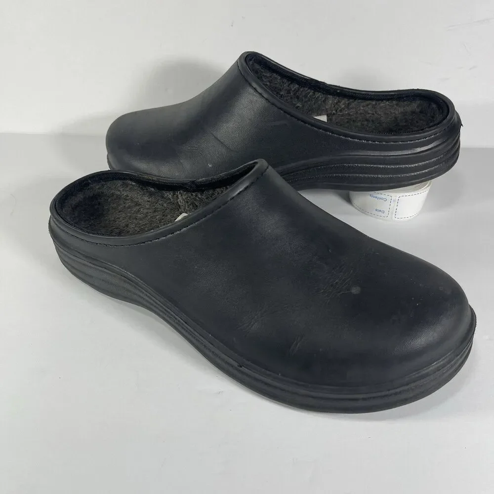 SG Footwear Men's Size 11 Black Clog Slippers Fleece Lined Rubber Sole